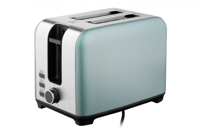 Тостер ARDESTO Mint Harmony 800Вт, метал, м'ятно-сріблястий