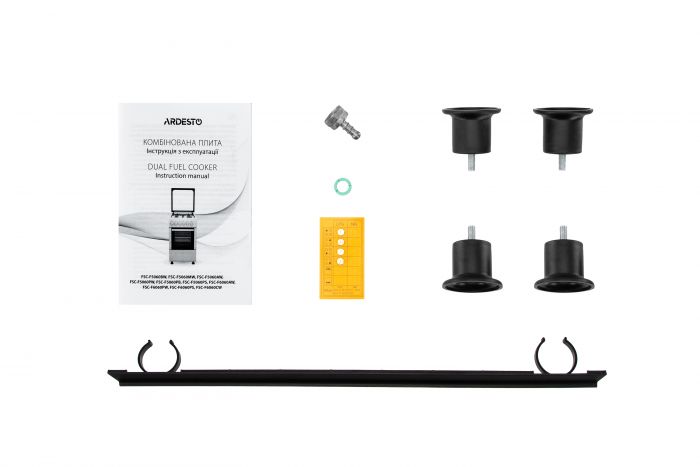 Плита ARDESTO комбі, 64л, 60x60см, підсвічування, форсунки LPG (підключення газового балона), знімні направляючі, білий