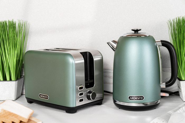 Електрочайник Ardesto Mint Harmony 1.8л, Strix, метал, м'ятний матовий