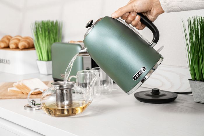 Електрочайник Ardesto Mint Harmony 1.8л, Strix, метал, м'ятний матовий