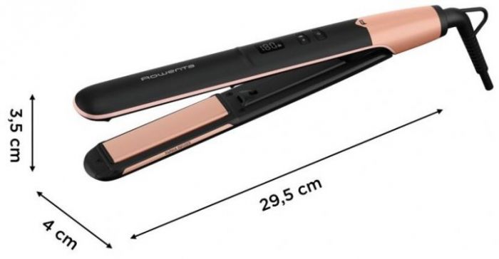 Випрямляч Rowenta Express Shine Papaya, >240Вт, темп.режимів-8, 140-210С, дисплей, кераміка, чорний
