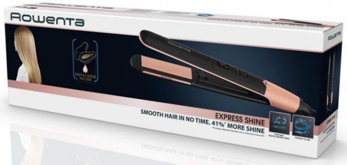Випрямляч Rowenta Express Shine Papaya, >240Вт, темп.режимів-8, 140-210С, дисплей, кераміка, чорний