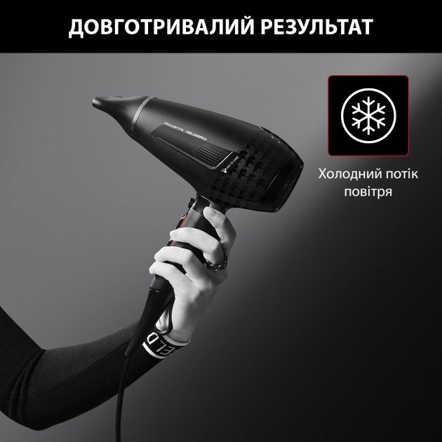 Фен Rowenta x Karl Lagerfeld K/Pro Stylist, 2200Вт, 3 режими, іоніз-я, дифузор, 2 концентратора, хол. обдув, чорний