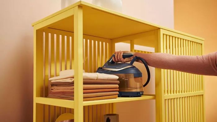 Праска-парогенератор Philips PerfectCare 6000 Series, 2400Вт, 1800мл, паровий удар -600гр, постійна пара - 130гр, нерж. сталь, синьо-золотий