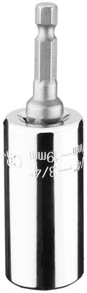 Головка торцева GRAPHITE, 3/4", універсальна, перехідник 1/4", робочий діапазон 7-19мм