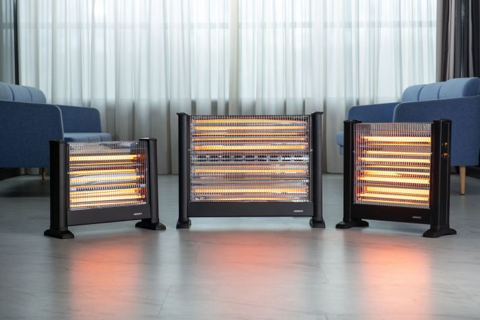 Обігрівач інфрачервоний ARDESTO кварцевий, 15м2, 1650Вт, мех. упр-ння, підлоговий, чорний