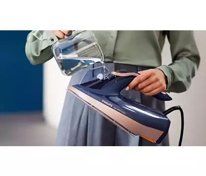 Праска Philips Azur 8000 Series, 3000Вт, 350мл, паровий удар -260гр, постійна пара - 85гр, нерж. сталь, темно синій
