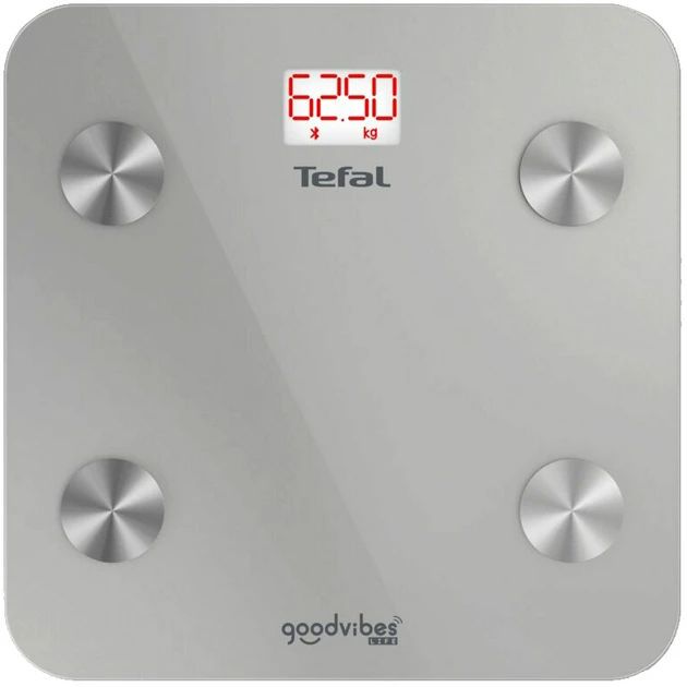 Ваги Tefal підлогові Goodvibes Life, 160кг, Bluetooth, AAAx3 в комплекті, скло, сірий