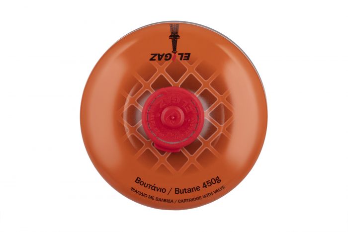 Балон-картридж газовий EL GAZ ELG-400, бутан 450г, для газових пальників, з двошаровим клапаном, одноразовий