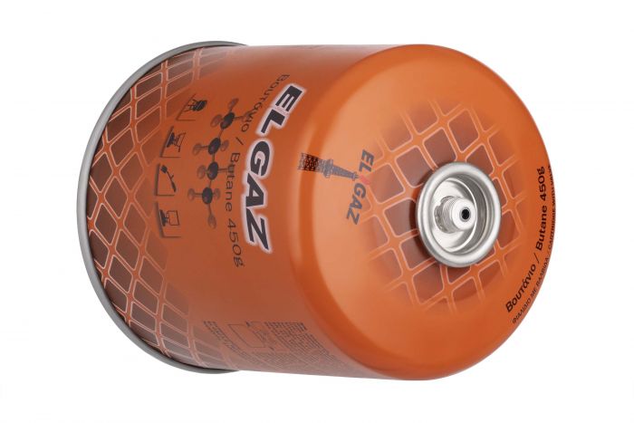 Балон-картридж газовий EL GAZ ELG-400, бутан 450г, для газових пальників, з двошаровим клапаном, одноразовий