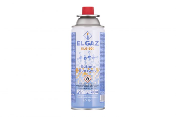 Балон-картридж газовий EL GAZ ELG-500, бутан 227г, цанговий, для газових пальників та плит, одноразовий