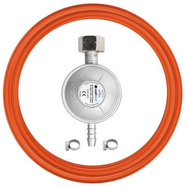 Комплект Cellfast підключення газового балону з вентилем KLF, євро стандарт (редуктор KLF G12 1шт, шланг 1.5м 1шт, хомут 2шт)