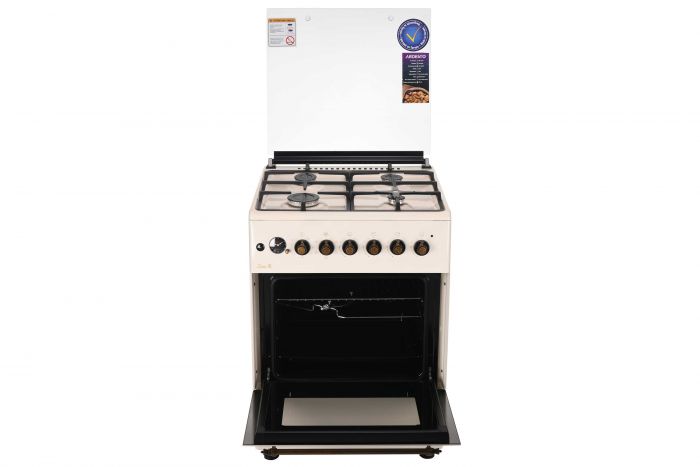 Плита ARDESTO комбі Line-R, 53л, 60x60см, конвекція, чавун, підсвічування, форсунки LPG (підключення газового балона), кремовий