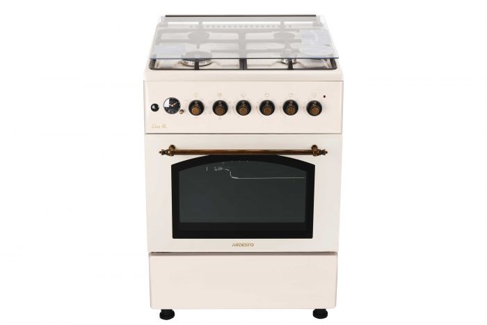 Плита ARDESTO комбі Line-R, 53л, 60x60см, конвекція, чавун, підсвічування, форсунки LPG (підключення газового балона), кремовий