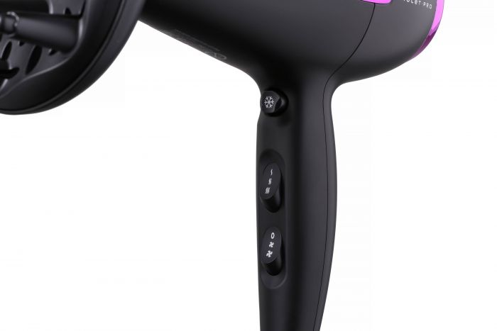 Фен Ardesto Violet PRO HD-Y221PRO ,1750-2100Вт, 2 швидкості, 3темп.режими,дифузор, чорний