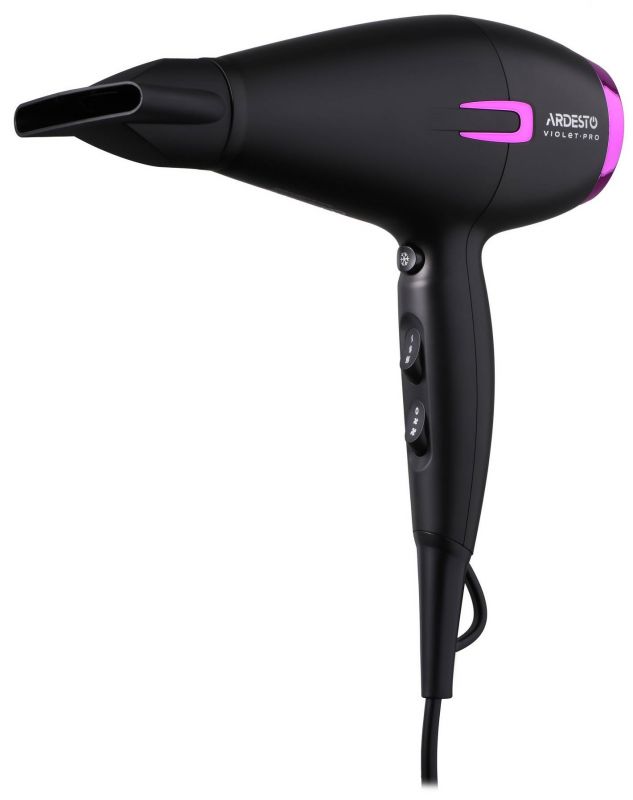 Фен Ardesto Violet PRO HD-Y221PRO ,1750-2100Вт, 2 швидкості, 3темп.режими,дифузор, чорний