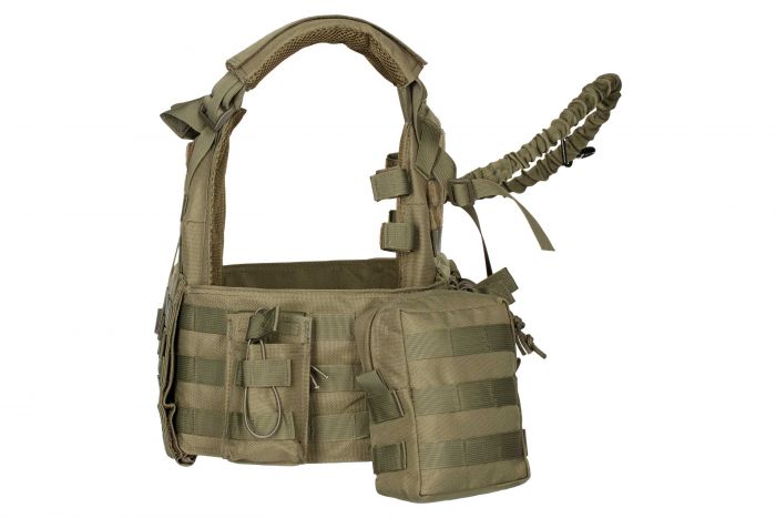 Плитоноска 2Е, Тип 1, з кишенями для бічного захисту і підсумками, Молле, зелена