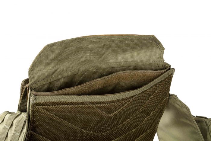 Плитоноска 2Е, Тип 1, з кишенями для бічного захисту і підсумками, Молле, зелена