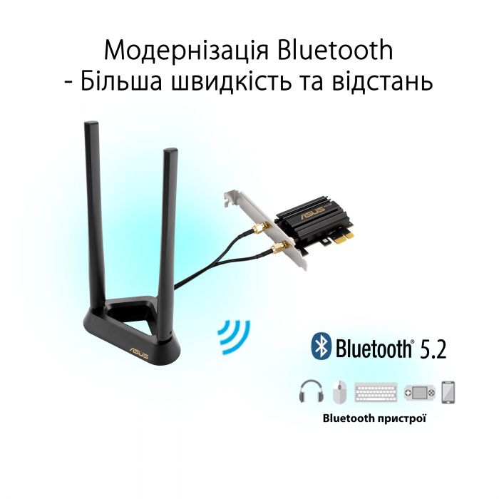 Адаптер WiFi ASUS PCE-AXE59BT AXE5400, PCI-Express x1, BT5.2