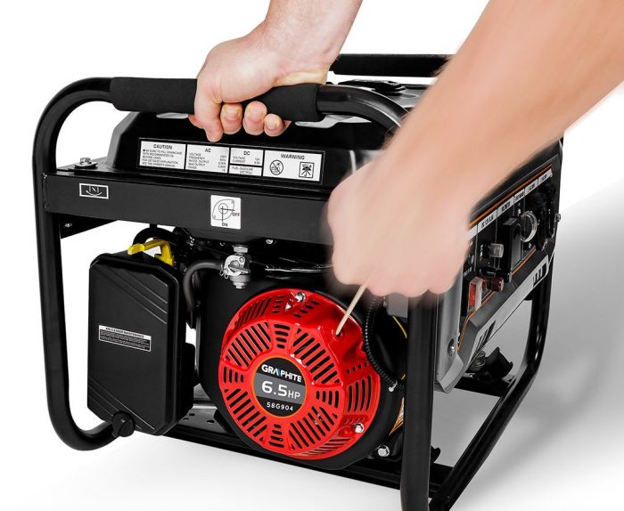 Генератор бензиновий GRAPHITE 230В, 2/2.2кВт, ручний стартер, 40кг