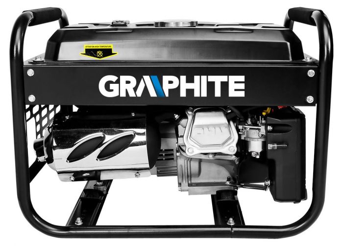 Генератор бензиновий GRAPHITE 230В, 2/2.2кВт, ручний стартер, 40кг