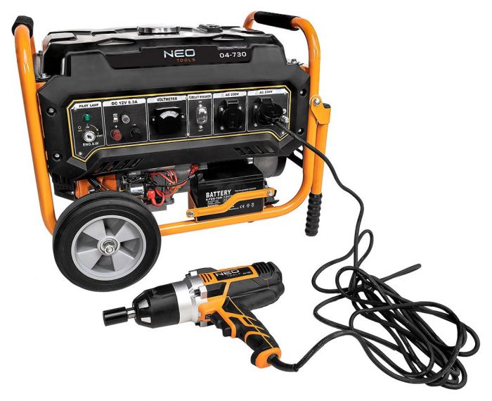 Генератор бензиновий Neo Tools 230В (1 фаза), 2.8/3кВт, електростарт, AVR, 45кг