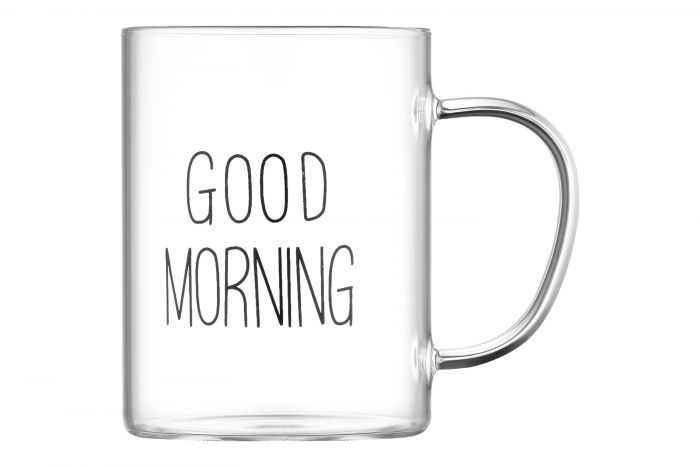 Набір чашок з ручками Ardesto Good Morning , 420мл, 2шт, боросилікатне скло, прозорий