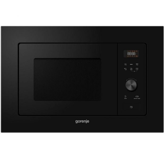 Мікрохвильова піч Gorenje вбудовувана, 20л, електр. управл., 800Вт, гриль, дисплей, чорний