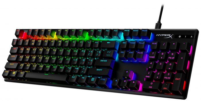 Клавіатура механічна HyperX Alloy Origins PBT 104key, Red, USB-A, EN/UA, RGB, чорний