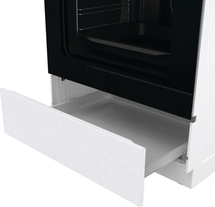 Плита Gorenje комбінована, 71л, 60x60см, дисплей, емальовані реш, програматор IconLed, білий