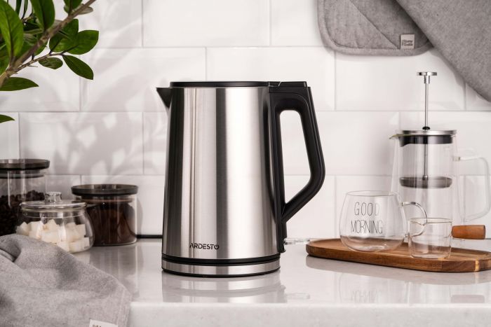 Електрочайник Ardesto Steel Collection 1.5л, подвійні стінки, сріблястий