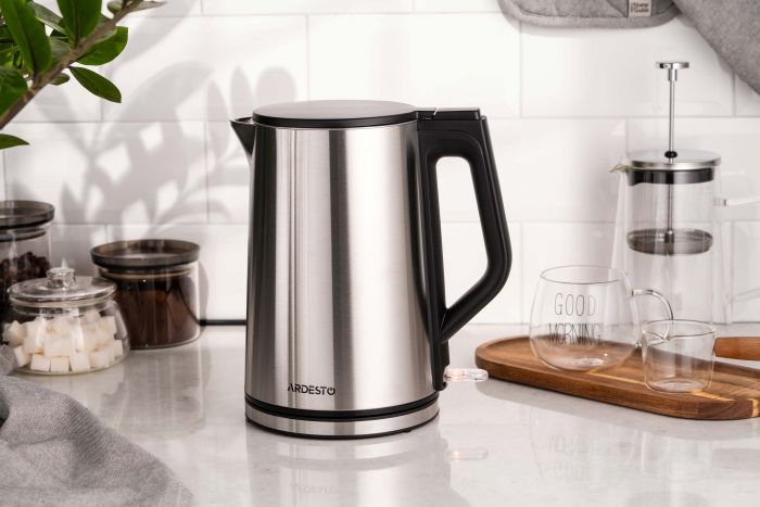 Електрочайник Ardesto Steel Collection 1.5л, подвійні стінки, сріблястий