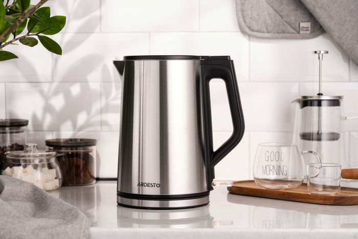 Електрочайник Ardesto Steel Collection 1.5л, подвійні стінки, сріблястий