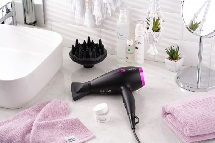Фен Ardesto Violet PRO HD-Y221PRO ,1750-2100Вт, 2 швидкості, 3темп.режими,дифузор, чорний