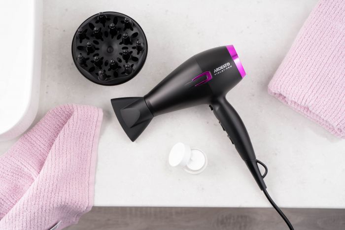 Фен Ardesto Violet PRO HD-Y221PRO ,1750-2100Вт, 2 швидкості, 3темп.режими,дифузор, чорний