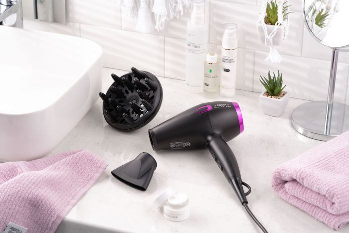 Фен Ardesto Violet PRO HD-Y221PRO ,1750-2100Вт, 2 швидкості, 3темп.режими,дифузор, чорний