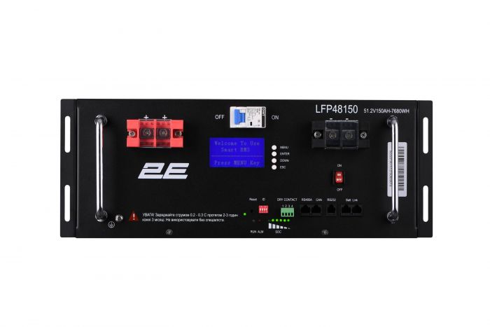 Акумуляторна батарея 2E LFP48, 48В, 150А•год, 19" LCD 16S