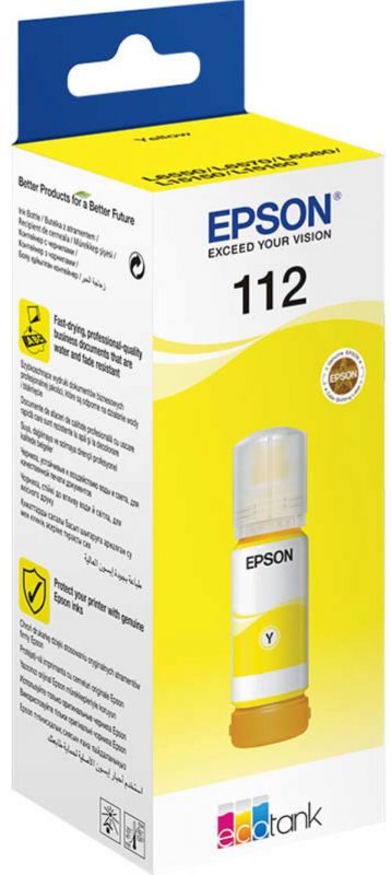 Контейнер з чорнилом Epson 112 EcoTank L11160/L15150/L15160/L6490/L6550/L6570/L15180/L6580 Yellow pigm