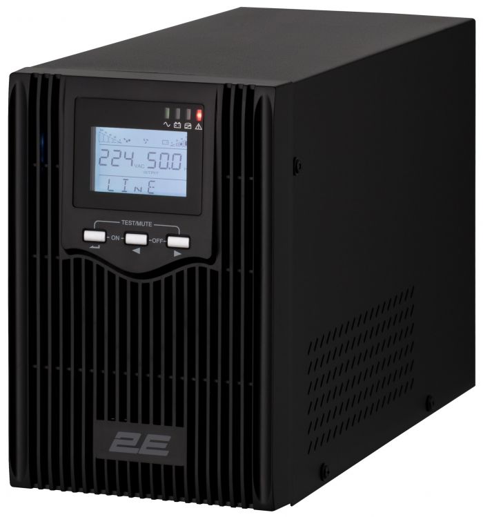 Джерело безперебійного живлення 2E PS1000L, 1000VA/800W, на зовнішні АКБ 2*12В, USB, 2xSchuko+1xC13
