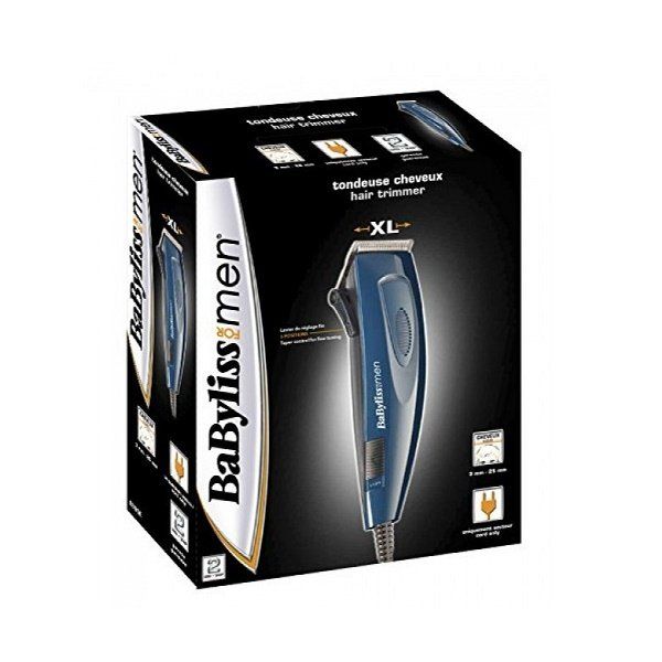 Машинка для стриження  Babyliss, від мережі, насадок-8, сталь, синій