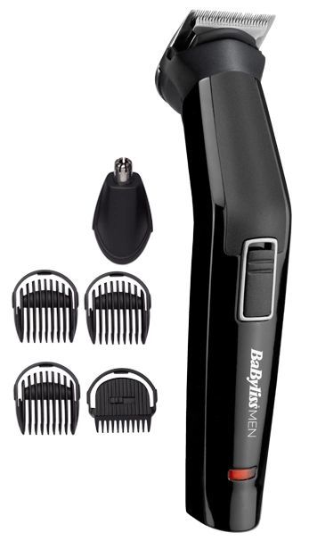 Набір для стрижки Babyliss, для бороди, вусів, голови і носа, акум., вібраційний мотор, насадок-6, сталь, чорний