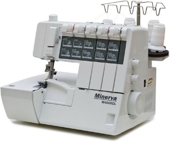 Коверлок MINERVA  M4000CL, 120Вт, 20 оп., (5, 4, 3, 2-х ниткові шви), білий