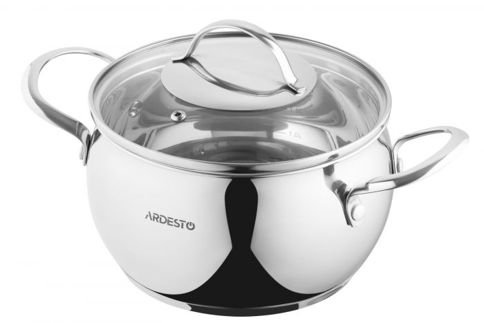 Каструля зі скляною кришкою Ardesto Gemini Liguria, 3л, нержавіюча сталь