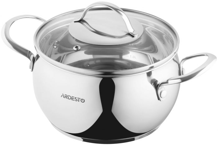 Каструля зі скляною кришкою Ardesto Gemini Liguria, 3л, нержавіюча сталь
