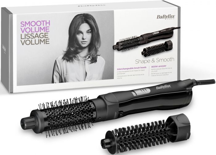 Фен-щітка Babyliss Shape & Smooth, 800Вт, 2 режими, хол. обдув, кераміка, чорний