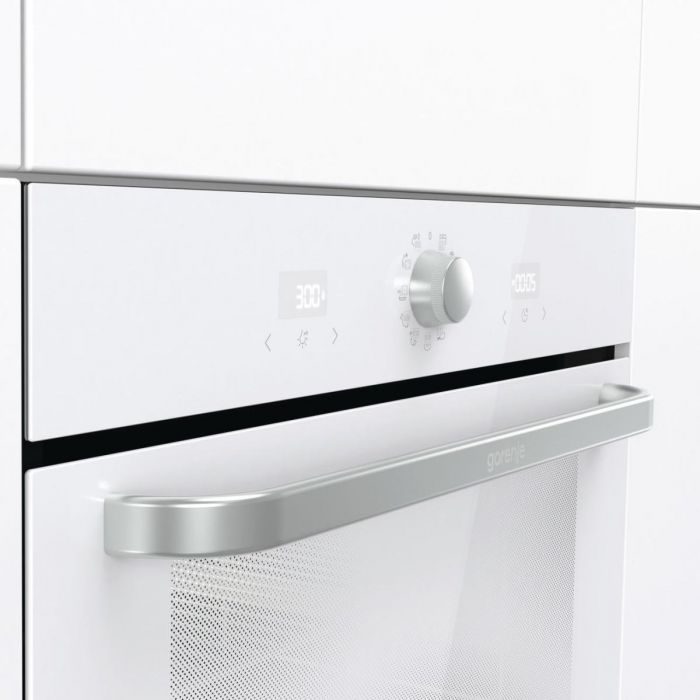 Духова шафа Gorenje електрична, 77л, A, пара, дисплей, макс.темпер.-300,  білий