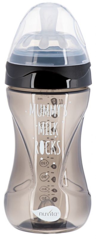 Пляшка для годування Nuvita Mimic Cool 250мл, 3міс+, антиколікова, чорний
