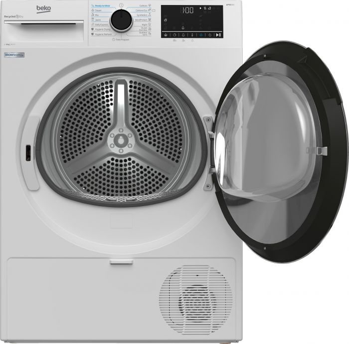 Сушильна машина Beko тепловий насос, 8кг, A+++, 60см, дисплей, підсвітка барабану, білий