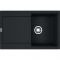 Мийка кухонна Franke Maris, фраграніт, прямокутник, з крилом, 780х500х200мм, чаша - 1, врізна, MRG 611, чорний матовий