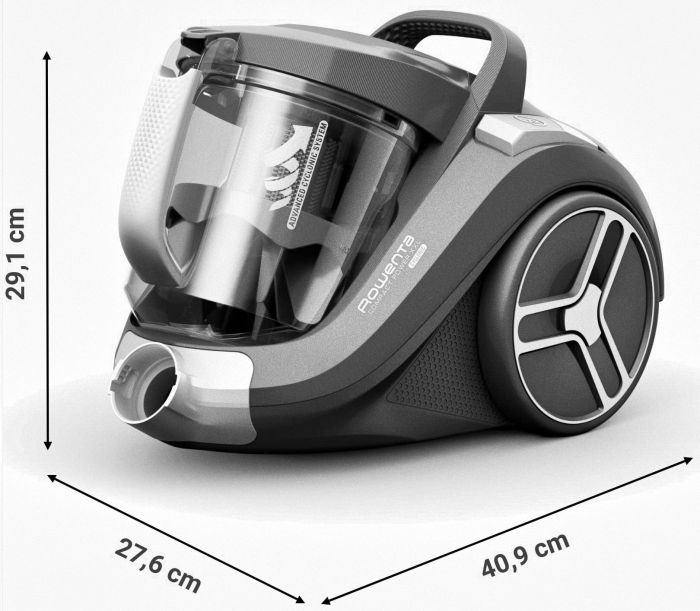 Пилосос Rowenta контейнерний Compact Power XXL Classic + Kit, 900Вт, конт пил -2.5л, HEF system, чорний